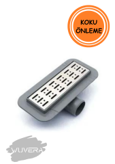 WUVERA 20 cm Duş Kanalı Yer Sifonu Gider Krom - Wuvera