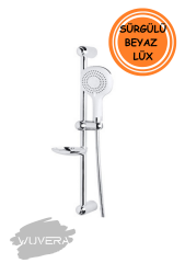 WUVERA Beyaz Lüx Fonksiyonel Sürgülü Duş Seti