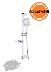 WUVERA Beyaz Lüx Fonksiyonel Sürgülü Duş Seti