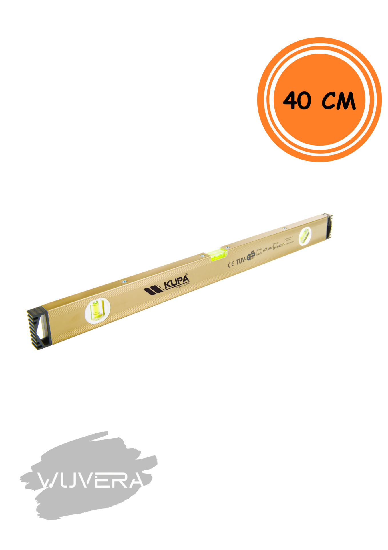 Wuvera 40 cm Mıknatıslı Su Terazisi – Manyetik Gövde ve Yüksek Hassasiyetli Ölçüm