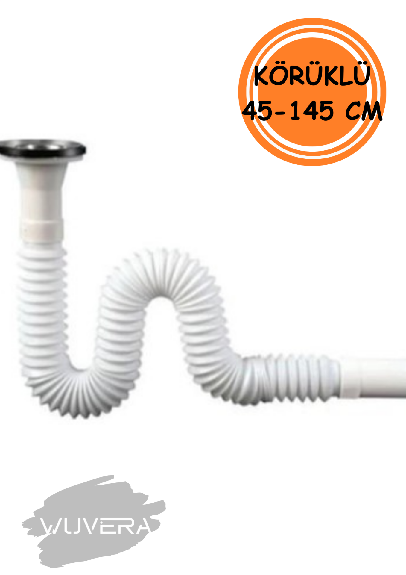 Wuvera Körüklü Lavabo Sifonu - 45-145 CM Ayarlanabilir Uzunluk