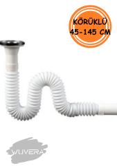 Wuvera Körüklü Lavabo Sifonu - 45-145 CM Ayarlanabilir Uzunluk