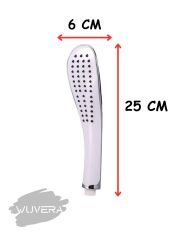 WUVERA Banyo Duş Başlığı Fiskiyesi Telefonu Oval Başlık Beyaz