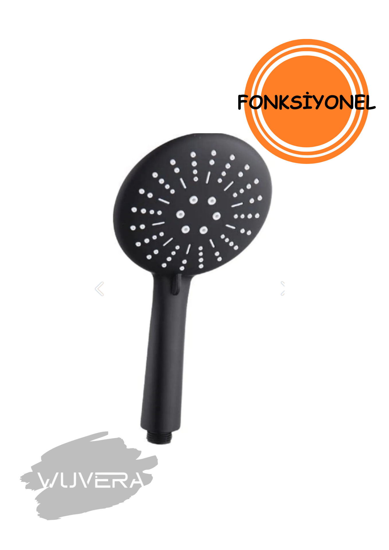 WUVERA 3 Fonksiyonlu Siyah Panter Duş Başlığı