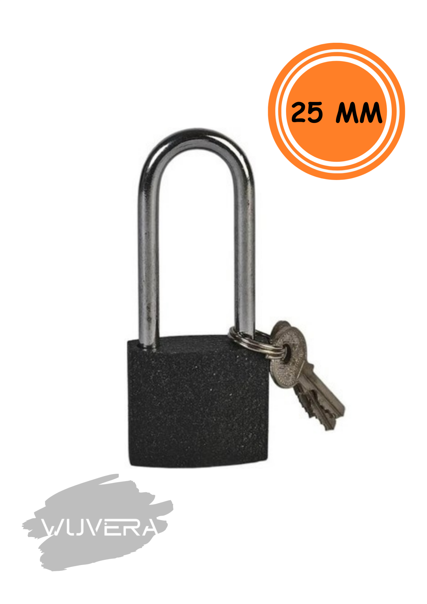 WUVERA Gri Döküm Uzun Asma Kilit 25 Mm