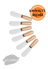 Wuvera 6’lı Ahşap Saplı Kahvaltı Spatulası – Bal ve Çikolata Bıçağı Seti