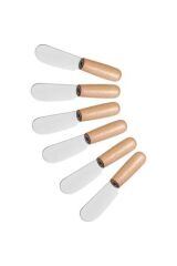 Wuvera 6’lı Ahşap Saplı Kahvaltı Spatulası – Bal ve Çikolata Bıçağı Seti