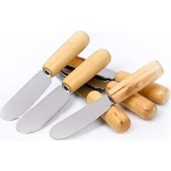 Wuvera 6’lı Ahşap Saplı Kahvaltı Spatulası – Bal ve Çikolata Bıçağı Seti