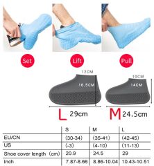 Silikon Ayakkabı Kılıfı Kaymaz Su Kir Geçirmez   L Beden Siyah