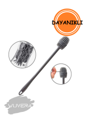 Wuvera TPR Silikon Fırça – Matara, Biberon, Emzik, Temizleyici, Kavanoz, Termos, Suluk, Yağ Şişesi Temizleme Fırçası