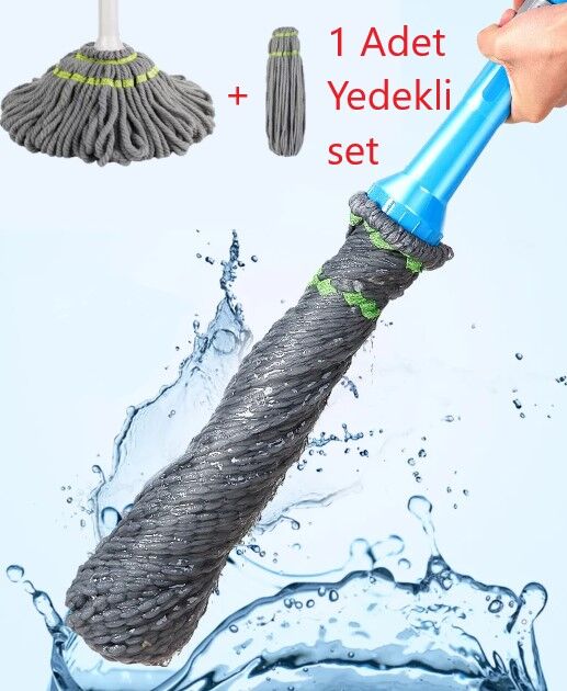 Kendinden Sıkmalı Bükümlü Mop Paspas Yedekli