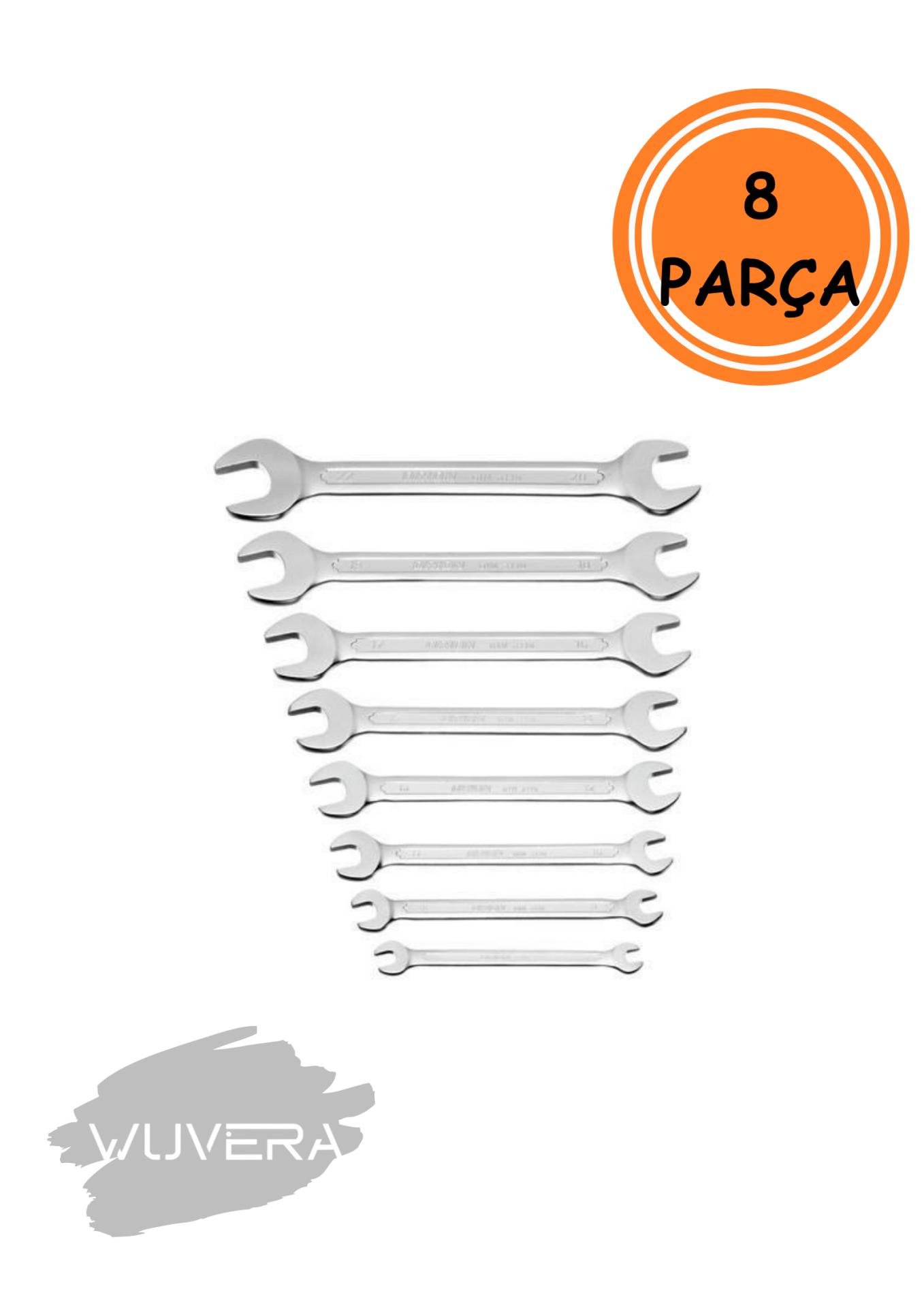 Wuvera 8’li Açık Ağız Anahtar Takımı – Dayanıklı ve Farklı Ölçülerde Pratik Set