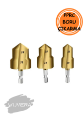 Wuvera 3’lü Havşa Matkap Ucu Seti – Boru Genişletme ve Raybalama (20‑25‑32 mm)