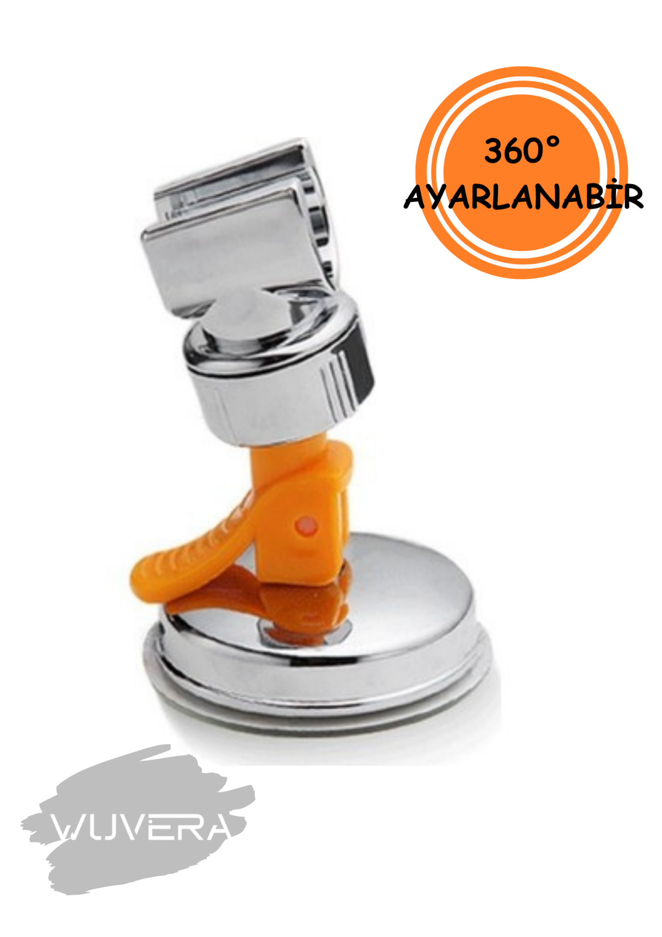 Wuvera Vakumlu Vantuzlu Duş Askısı - 360 Derece Ayarlanabilir Mafsal Duş Başlığı Tutucu