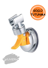 Wuvera Vakumlu Vantuzlu Duş Askısı - 360 Derece Ayarlanabilir Mafsal Duş Başlığı Tutucu