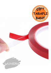 Wuvera Silikonlu Çift Taraflı Montaj Bandı 18mm x 2mt – Güçlü Yapışma ve Kolay Uygulama
