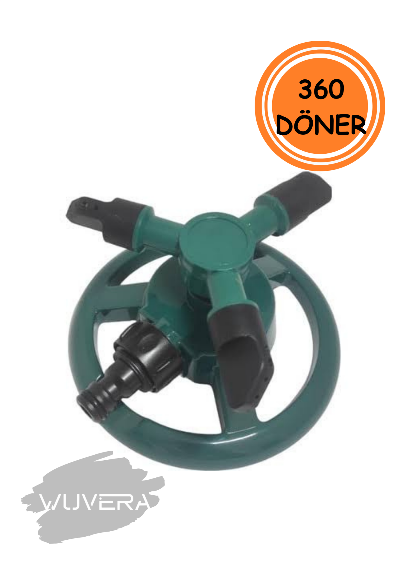 WUVERA Ayarlanabilir Otomatik 360° Dönebilen 12 Kanal Nozullu Çim Bahçe Sulama Sprinkler Fıskiye