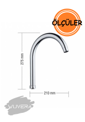 WUVERA Eviye Lavabo & Mutfak Batarya Borusu (KUĞU BOYUN UZUN)