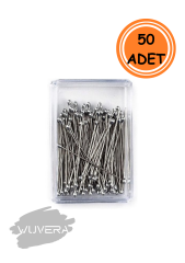 Wuvera Gümüş Eşarp ve Şal İğnesi - 50 Adet Pratik ve Dayanıklı