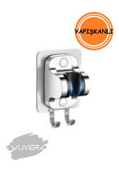 WUVERA Krom Kendinden Yapışkanlı 15 Kg Taşıyabilen Nano Duş Başlığı Askısı Duş Mafsalı