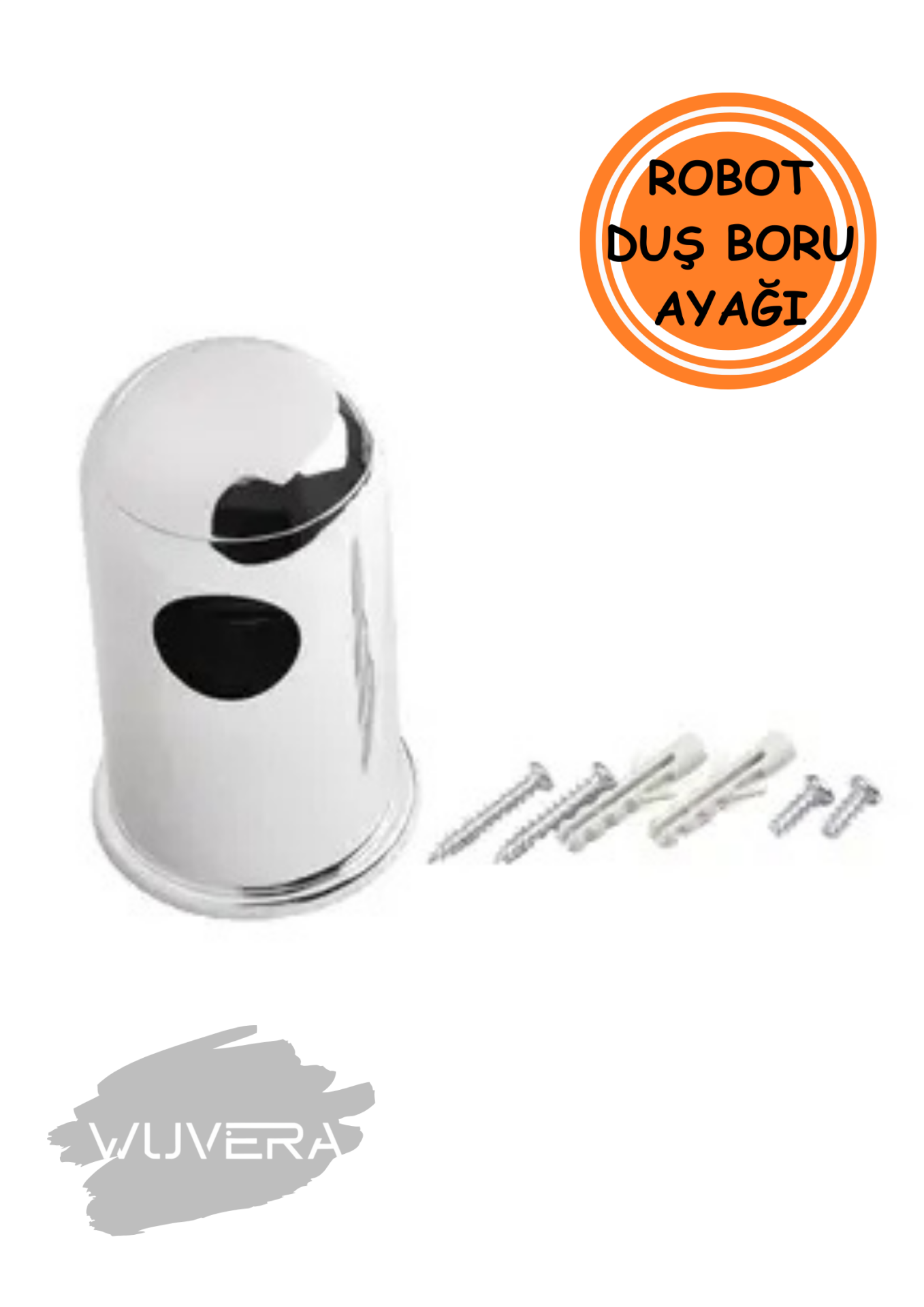 Wuvera Krom Kaplama Tepe Yağmurlama Duş Seti Robotu - Duvara Montaj Aparatı ve Yedek Parça (1 Adet)