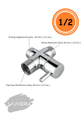 Wuvera Yağmurlama Tepe Robot Duş Yönlendiricisi - İç ve Dış 1/2 Bağlantı Aparatı (1 Adet)