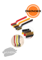 Wuvera 3'lü Ocak Fırın Mangal Izgara Airfryer Temizleme Tel Pas Sokma Fırçası - Etkili Yüzey Temizliği İçin Pratik Çözüm