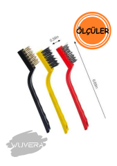 Wuvera 3'lü Ocak Fırın Mangal Izgara Airfryer Temizleme Tel Pas Sokma Fırçası - Etkili Yüzey Temizliği İçin Pratik Çözüm