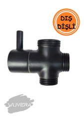 Siyah Robot Duş Seti Yönlendirici Musluk - 3/4''x1/2''x1/2'' Bağlantı Uyumu