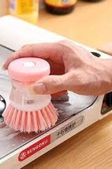 WUVERA 1 Adet Bulaşık Yıkama Fırçası Sıvı Deterjan Hazneli Ocak Tencere Tava Mutfak Banyo Temizleme Fırçası