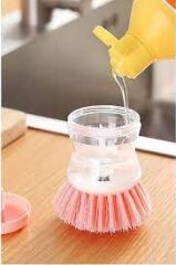 WUVERA 1 Adet Bulaşık Yıkama Fırçası Sıvı Deterjan Hazneli Ocak Tencere Tava Mutfak Banyo Temizleme Fırçası