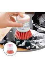 WUVERA 1 Adet Bulaşık Yıkama Fırçası Sıvı Deterjan Hazneli Ocak Tencere Tava Mutfak Banyo Temizleme Fırçası