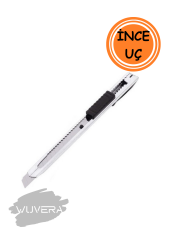 WUVERA Ince Metal Gövdeli Maket Bıçağı / Falçata Küçük Boy - Cep Tipi Mini İnce Maket Bıçağı 9mm