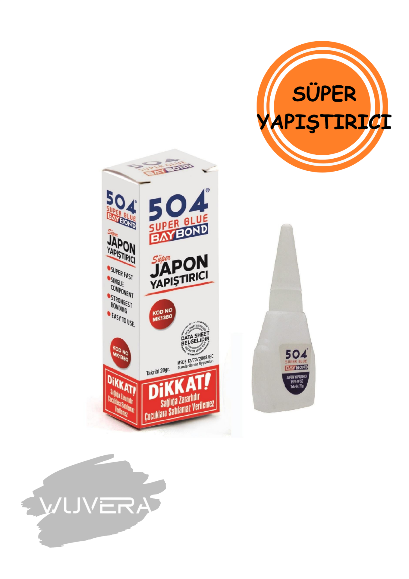 Wuvera 504 Japon Yapıştırıcısı – Süper Güçlü, Hızlı Kuruma, 20 gr