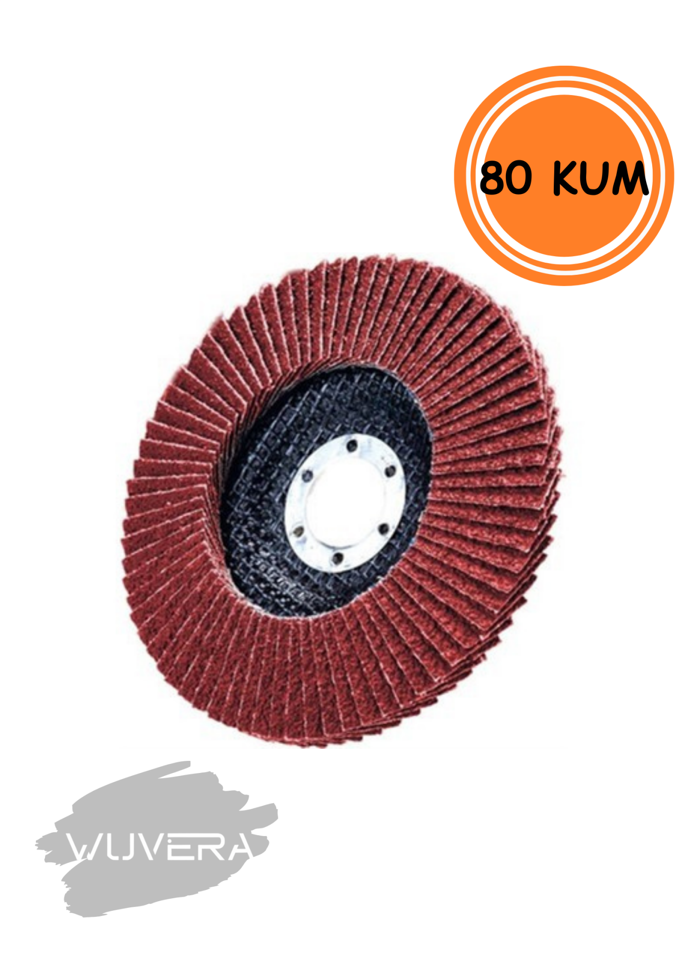 Wuvera 115MM 80 Kum Flap Zımpara – Yüksek Kaliteli Aşındırıcı Disk (1 Adet)