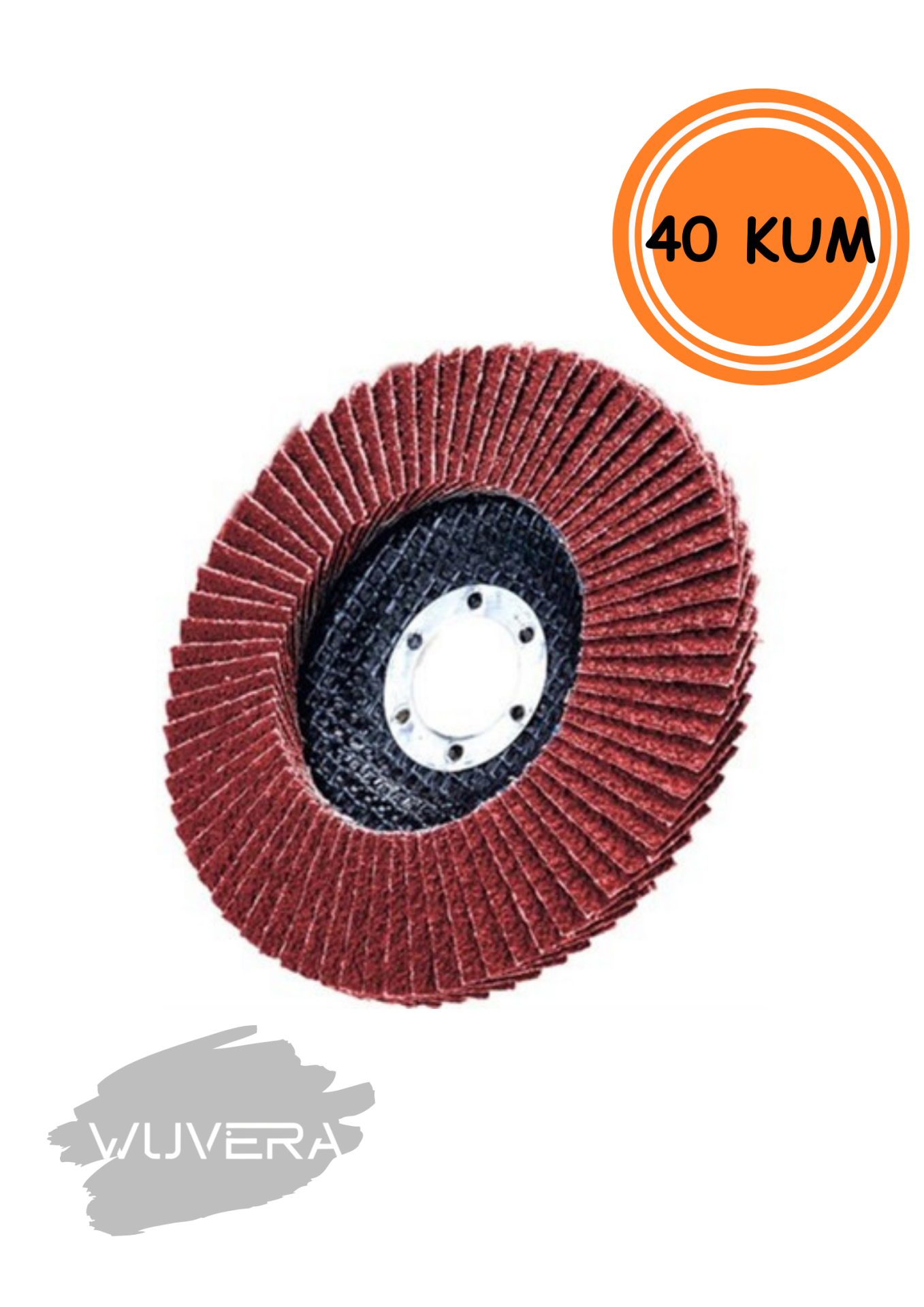 Wuvera 115 mm 40 Kum Flap Zımpara – Güçlü ve Dayanıklı Yüzey İşleme Diski 1 ADET