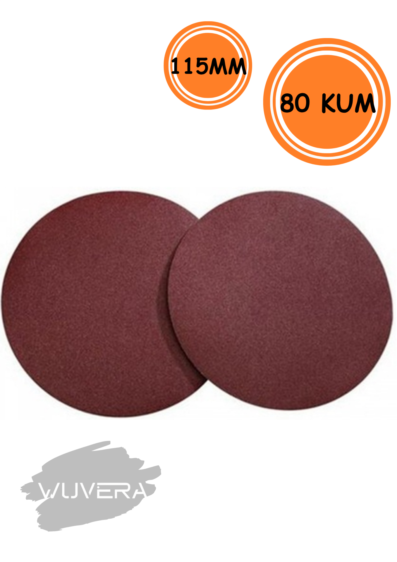 Wuvera 115MM 80 Kum Cırt Zımpara – Yüzey Düzeltmede Etkin Performans 1 ADET