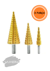 Wuvera 3'lü Kademeli Matkap Ucu Seti – Profesyonel ve Hassas Delme İşlemleri İçin