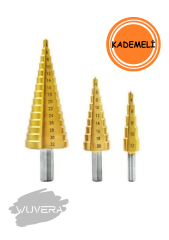 Wuvera 3'lü Kademeli Matkap Ucu Seti – Profesyonel ve Hassas Delme İşlemleri İçin