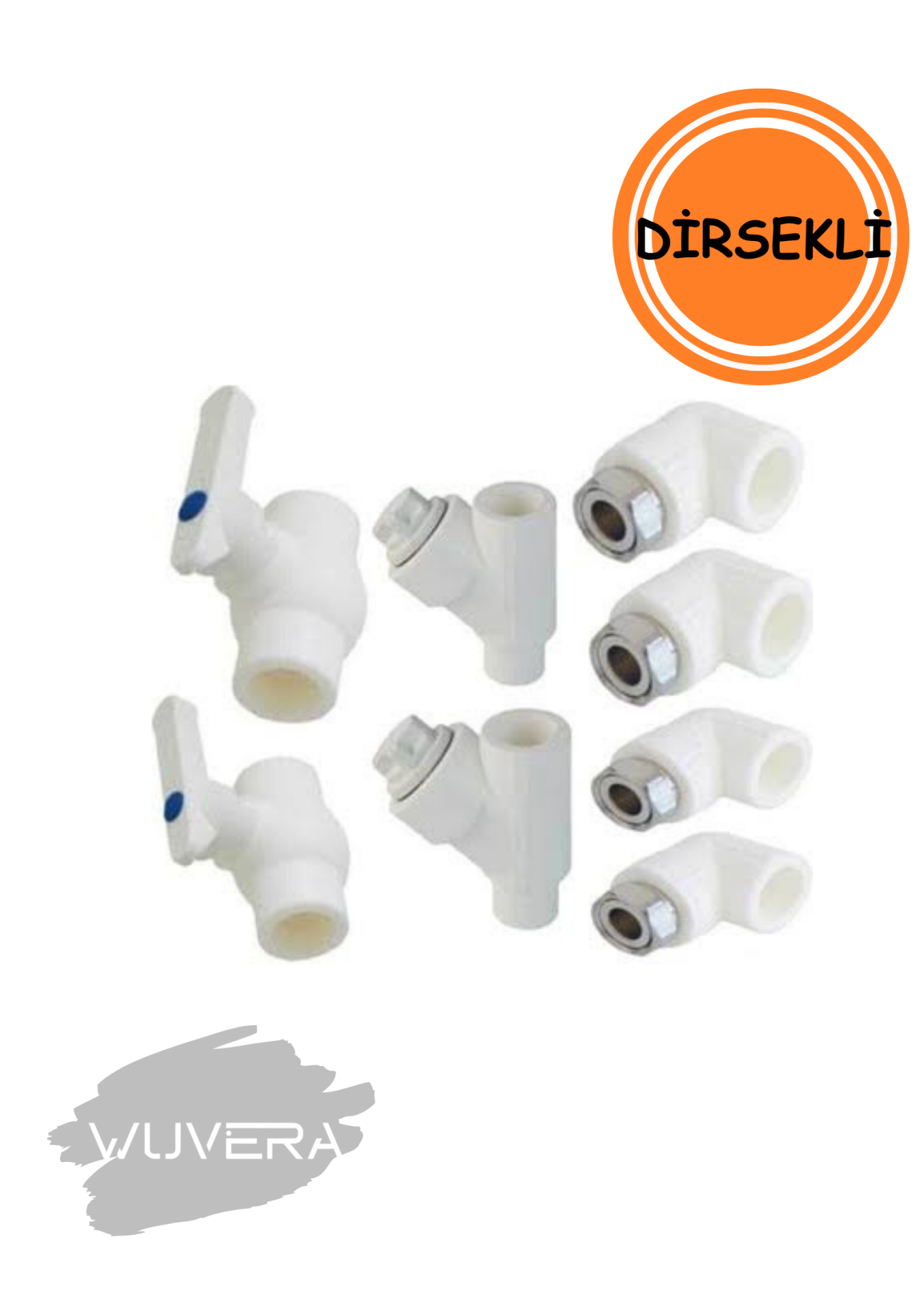 Wuvera Kombi Alt Bağlantı Seti – 8 Parça Plastik Dirsekli Montaj Seti