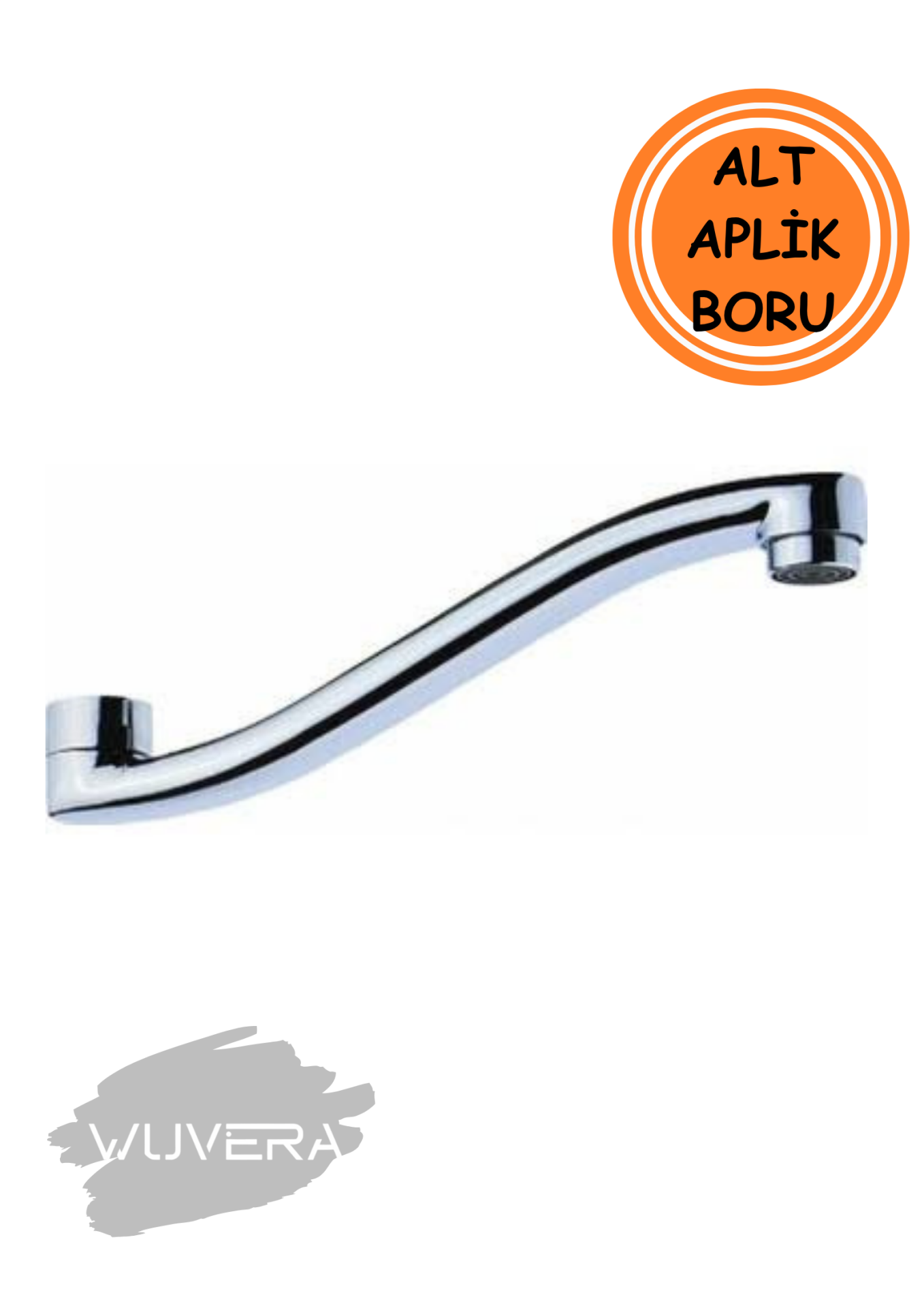 Wuvera Duvara Monte Alt Çıkışlı Evye Batarya Borusu – Aplik Model, Paslanmaz Gövde