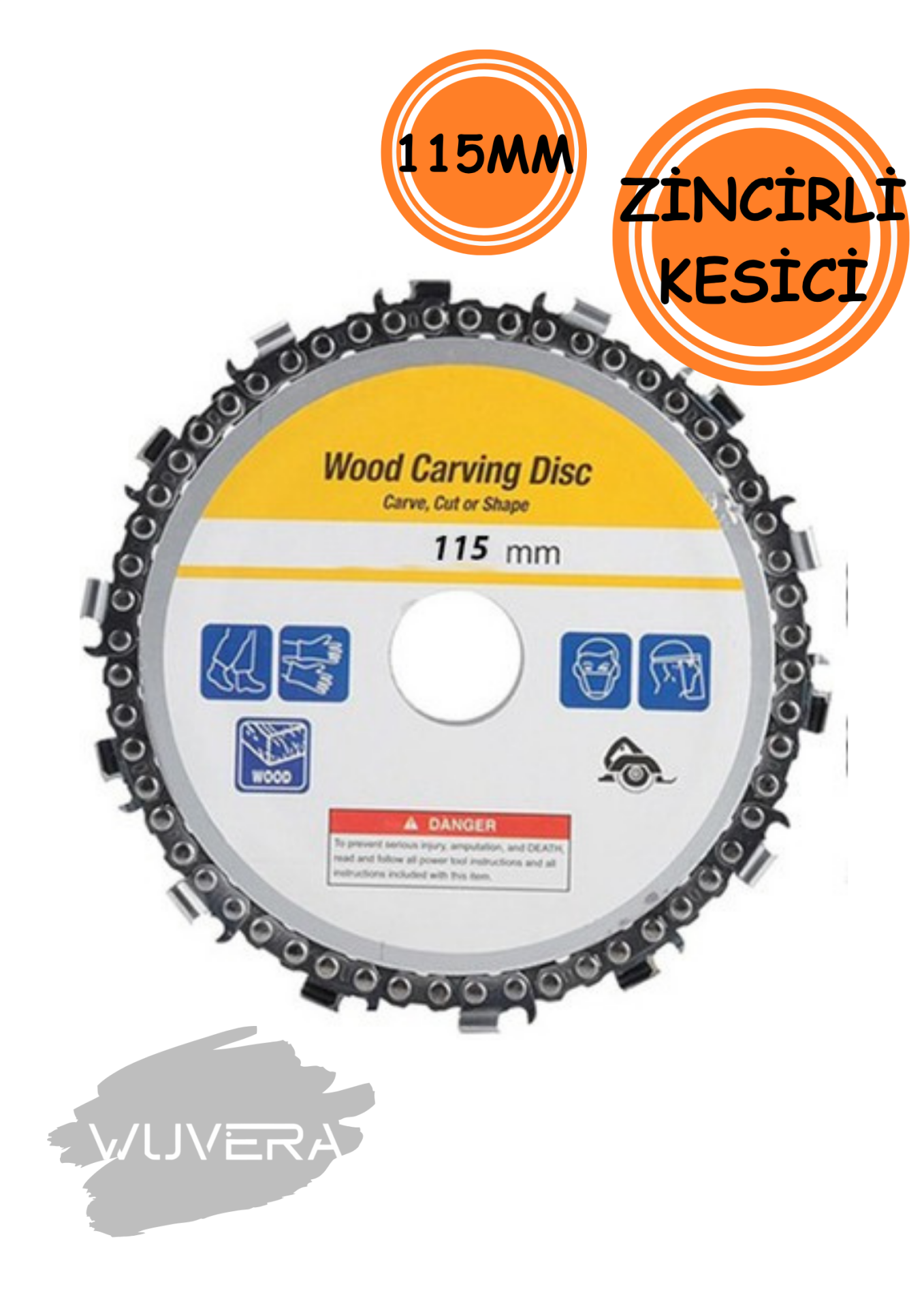Wuvera 115 mm Zincirli Ağaç Kesme Testere Diski – Taşlamalara Uygun, Güçlü ve Pratik Kesici Disk