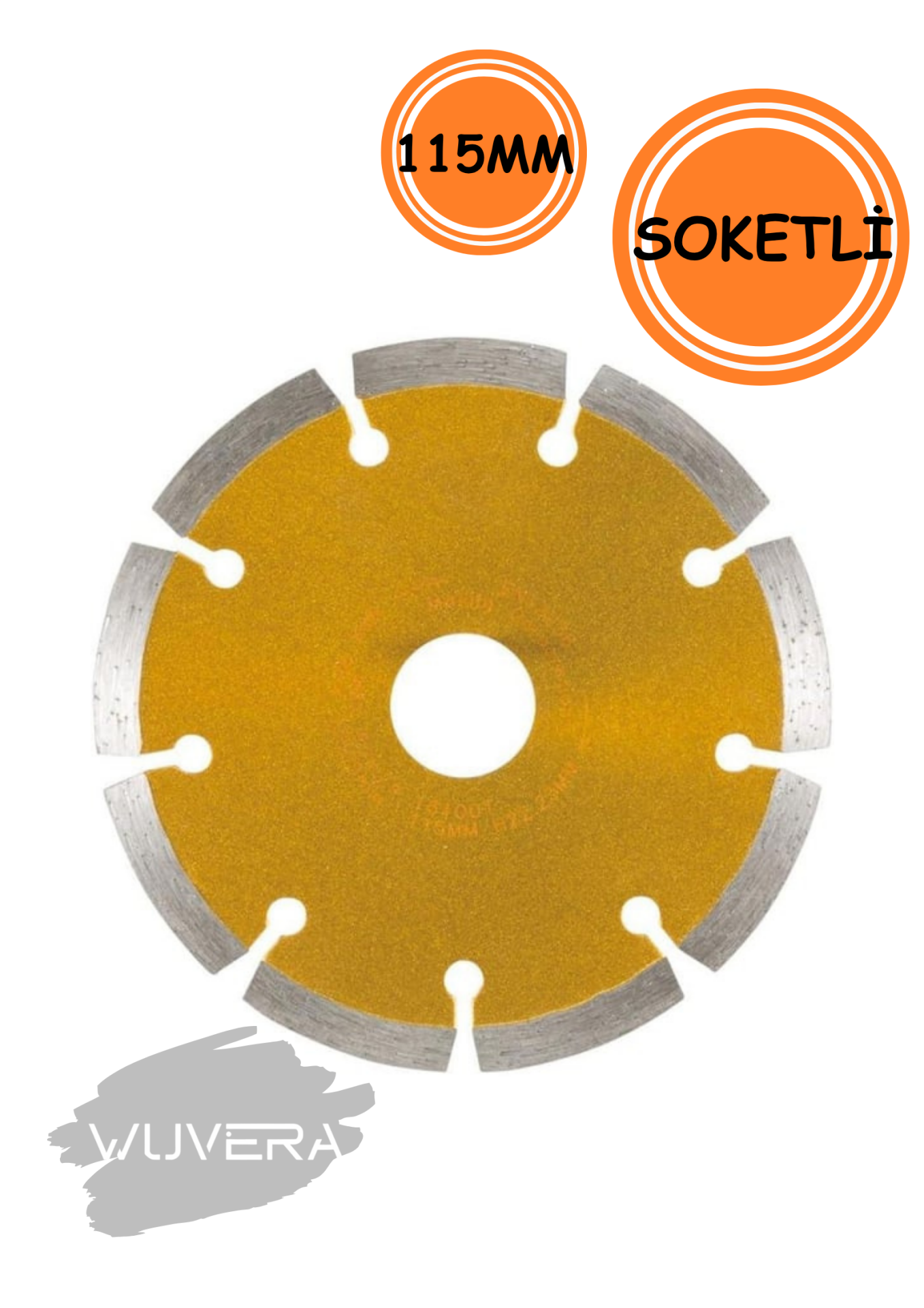 Wuvera 115 mm Elmas Kesici Disk – Beton, Mermer, Granit ve Taş Kesimi İçin Dayanıklı Kesme Taşı