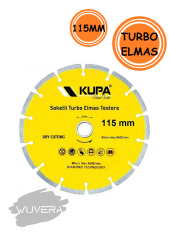 Wuvera 115 mm Elmas Kesici Disk – Beton, Mermer, Granit ve Taş Kesimi İçin Dayanıklı Kesme Taşı