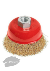 Wuvera Saçaklı Çanak Tel Fırça 75 mm – Pas, Cüruf ve Boya Temizliği İçin Güçlü Performans
