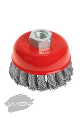 Wuvera 100 mm Burgulu Çanak Fırça – Metal ve Taş Yüzeyler İçin Profesyonel Temizlik Aracı