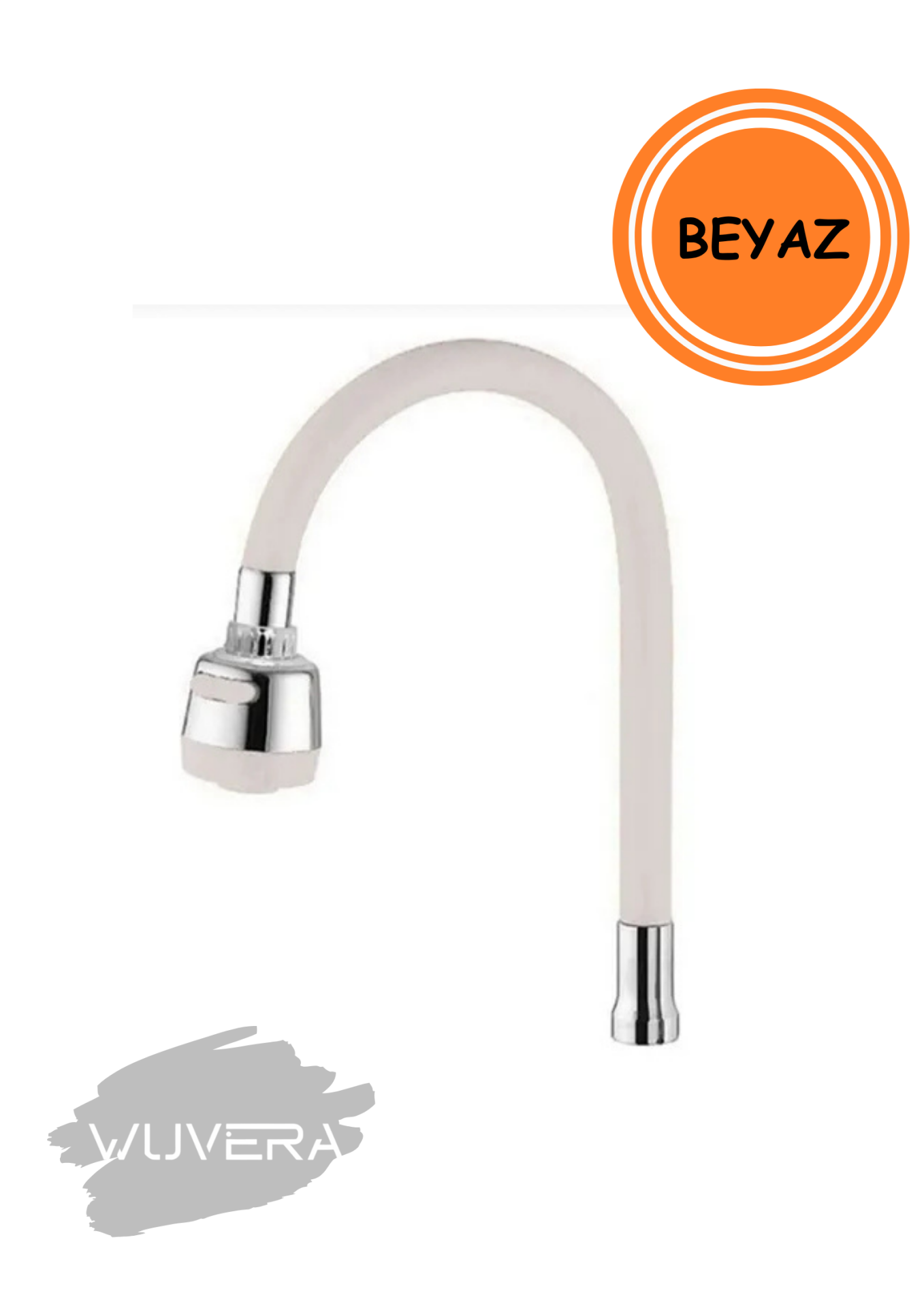 WUVERA Renkli Esnek Kıvrılabilir Kubar Boru Beyaz Renk