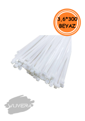 Wuvera 100'lü 3.6 x 300 mm Plastik Cırt Kelepçe – Güçlü ve Dayanıklı Bağlantı Çözümü!