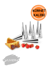 Wuvera Paslanmaz Çelik Kornet Kalıbı – 6'lı Set, Dayanıklı ve Hijyenik