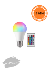 Wuvera RGB Kumandalı LED Ampul – Çok Renkli, Kısılabilir ve Enerji Tasarruflu!